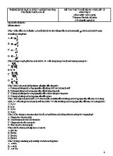Đề thi thử tuyển sinh vào Lớp 10 môn Vật lí - Năm học 2015-2016 - Trường THCS An Lễ